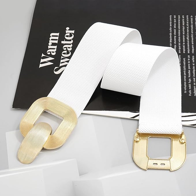 Glamorstar Women Wide Stretchy Belts Elastic Waist Belts for Dresses
