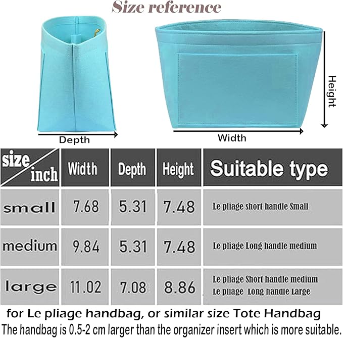 Lckaey Purse Organizer Insert for Longchamp Le Pliage Neo Handbags Insert Organizer 1012hu blue-S