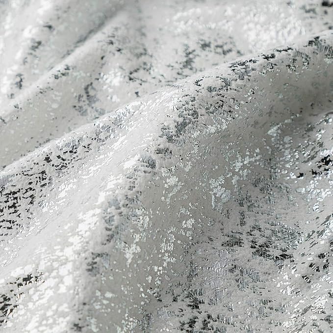 Pack of 2,Sparkling Decorative Suede Pillow Covers Soft, Square Throw Pillow Covers, Solid Color Cushion Covers, Pillow Cases for Sofa Bedroom Car 18 x 18 Inch, 45 x 45 cm(Silver- White)