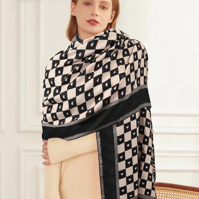 EXTREE Scarfs for Women Pashmina Silky Shawl Wrap for Evening Dressing Blanket Open Front Poncho Cape
