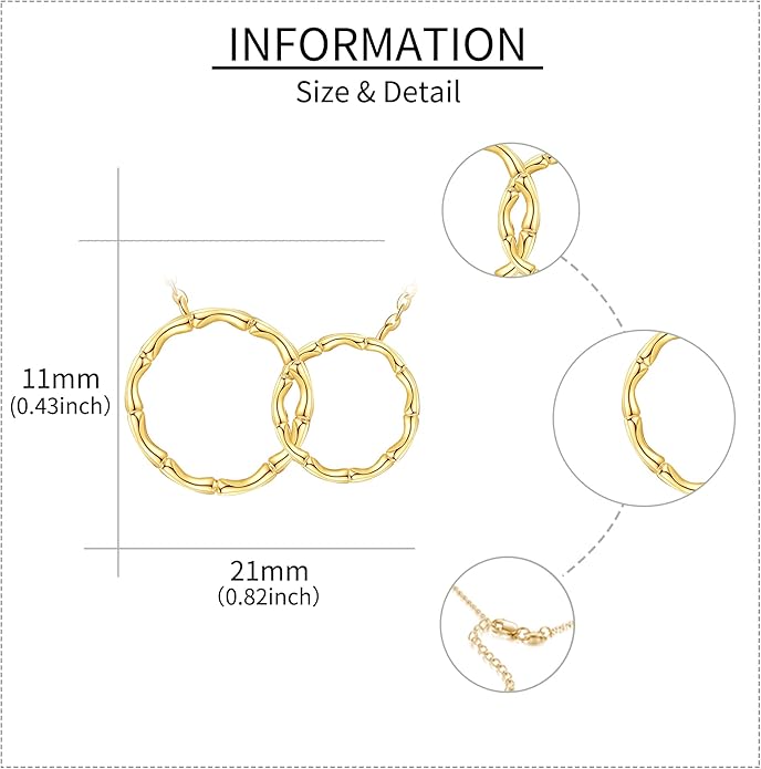 ELFRONT Mothers Day Gifts 14k Real Gold Dainty Necklace, Solid Gold Delicate Pendant For Women Mom Lover