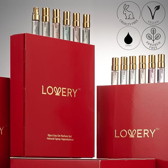Christmas Perfume Sampler, 12pc Fragrance Set for Travel - Birthday Gifts for Mom, Floral Perfume Samplers for Her and Him