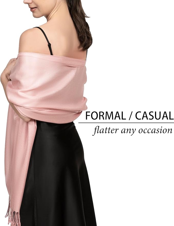 Achillea Soft Silky Pashmina Scarf for Women – Shawl Wrap for Evening Dresses, Bridesmaids, Weddings & Everyday Wear