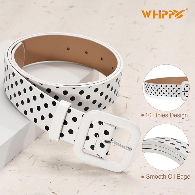 WHIPPY Women Leather Belt Candy Color Fashion Square Buckle Belt Ladies Belt for Jeans Pants Dresses