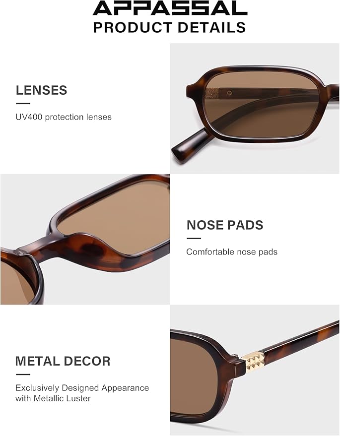 Retro Rectangular Sunglasses for Women Vintage Fashion Trendy Funny Small 90s Square Sunnies 2025 AP3698