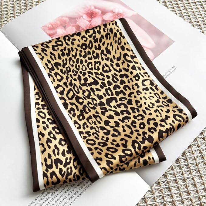 Silk Head Scarf for Hair Fashion Headwrap for Women Lightweight Neck Tie