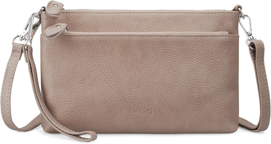 befen Genuine Leather Wristlet Clutch Wallet Purses with RFID Blocking, Small Crossbody Bags Shoulder Handbag for Women