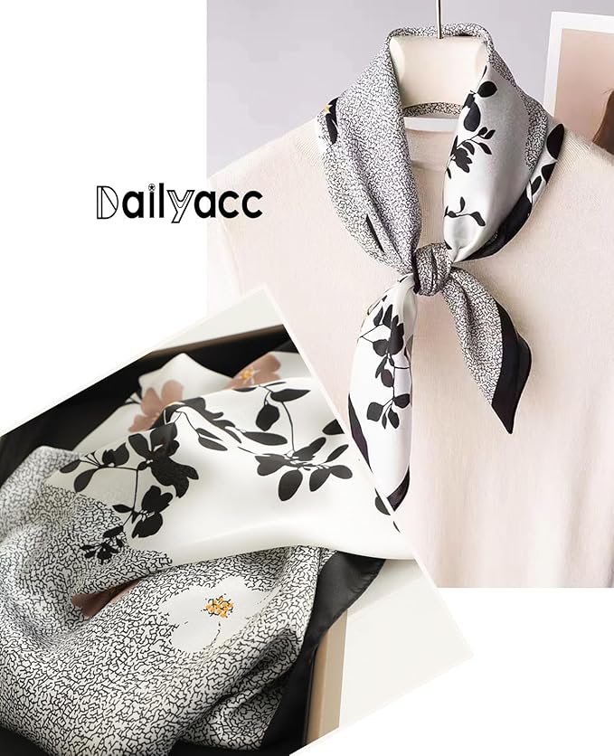 Dailyacc Hair Bandanas Scarf For Women Lightweight Fashion Neck Silk Satin Head Scarves For Sleeping Handbags Scarf