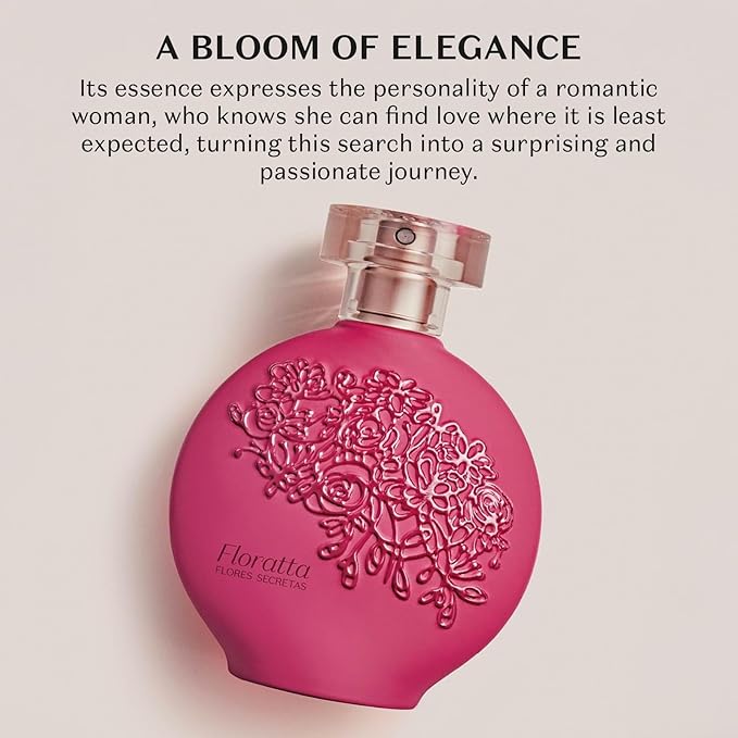 O BOTICARIO Floratta Secret Flowers Eau de Toilette, Rose Fragrance Perfume for Women, 2.5 Ounce
