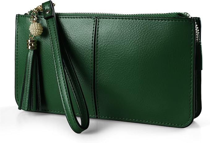 befen Genuine Leather Wristlet Clutch for Women Ultra-Slim Ladies Credit Card Holder Wallet Purses with RFID Protection