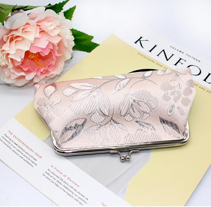 Long Coin Purse Clutch Handbag Change Pouch Wallet with Clasp Closure Compact Design for Women Gift Box (Purple)