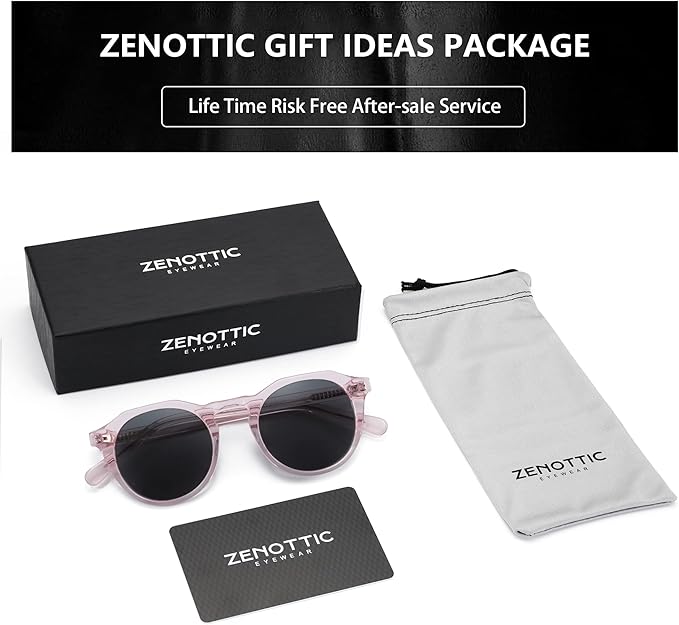 ZENOTTIC Vintage Round Polarized Sunglasses for Men Women UV400 Protection