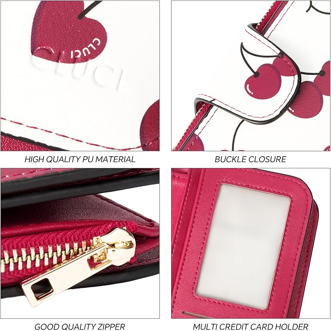 CLUCI Wallet For Women PU Leather RFID Blocking Womens Wallet Bifold Card Holder with ID Window Gifts for Women Birthday | RFID Blocking, Designer, Trifold, Card Holder, ID Window