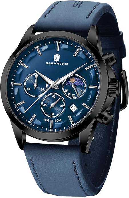 BY BENYAR Mens Watches Analog Quartz Chronograph Waterproof Wrist Watches for Men Fashion Business Work Casual Sport Designer Dress Watch with Calendar Elegant Gifts for Men