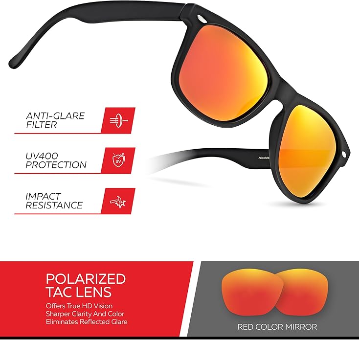 Retro Rewind Polarized Sunglasses for Men and Women - UV Protection Classic Sun Glasses