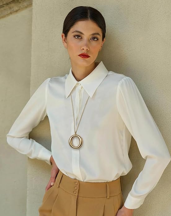 SOFYBJA 18K Gold Plated Circle Pendant Necklace Long Satellite Beaded Chain Jewelry for Women Dainty Hammered Karma Open Circle Charm Geometric Necklace