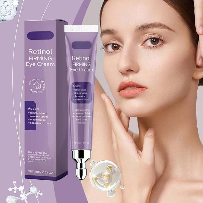 Retinol Eye Cream 20g - Anti Aging Eye Cream for Dark Circles & Puffiness - Reduces Wrinkles & Fine Lines, Firms & Brightens with Niacinamide & Collagen - Hydrating, Gentle Formula for All Skin Types