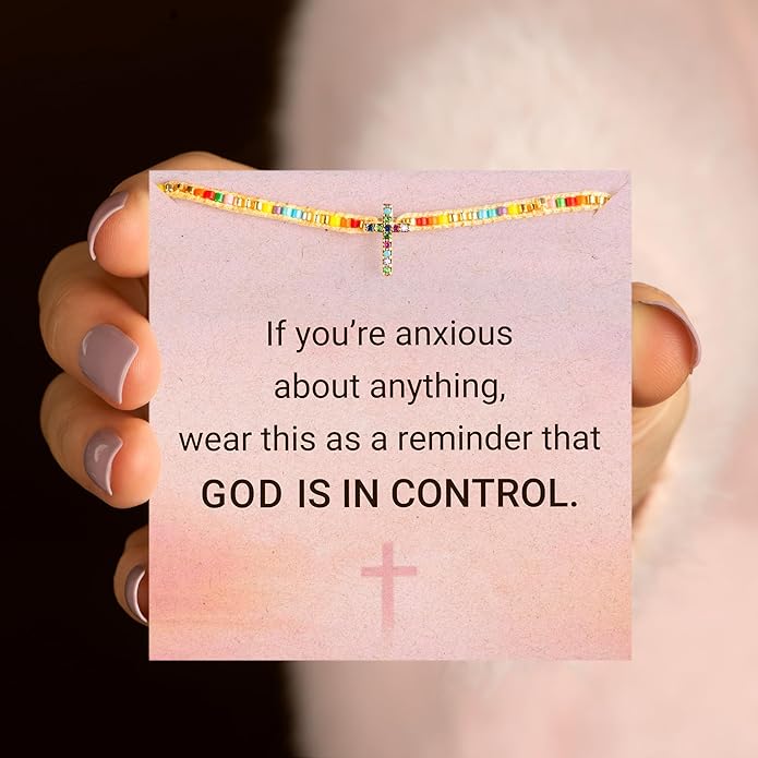 STORYJEWELLERY Christian Gifts for Women, Religious Confirmation and Baptism Gifts, Cross Bracelet for Women, Easter Gift, Encouragement Presents, Christian Jewelry