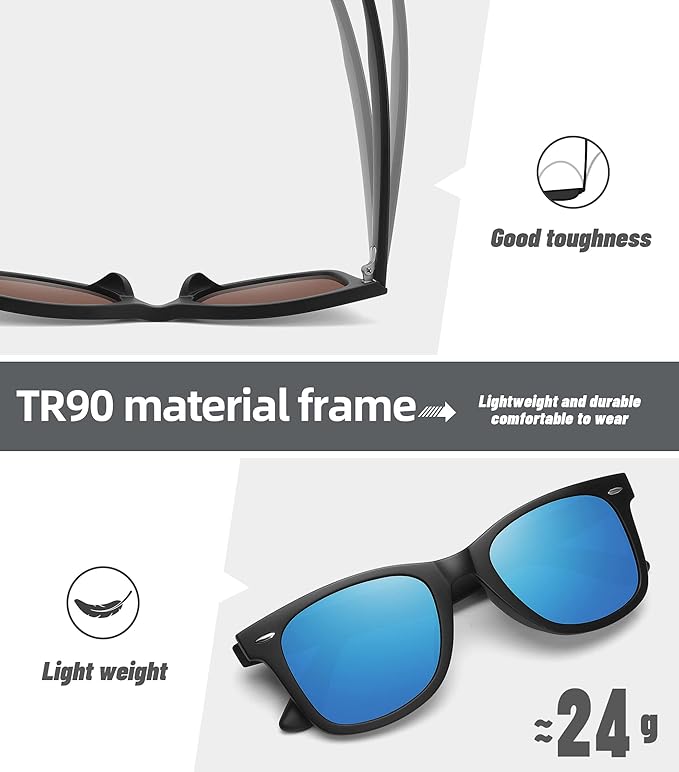 MEETSUN Polarized Sunglasses for Women Men Classic Retro Square Frame Driving Sun Glasses UV Protection