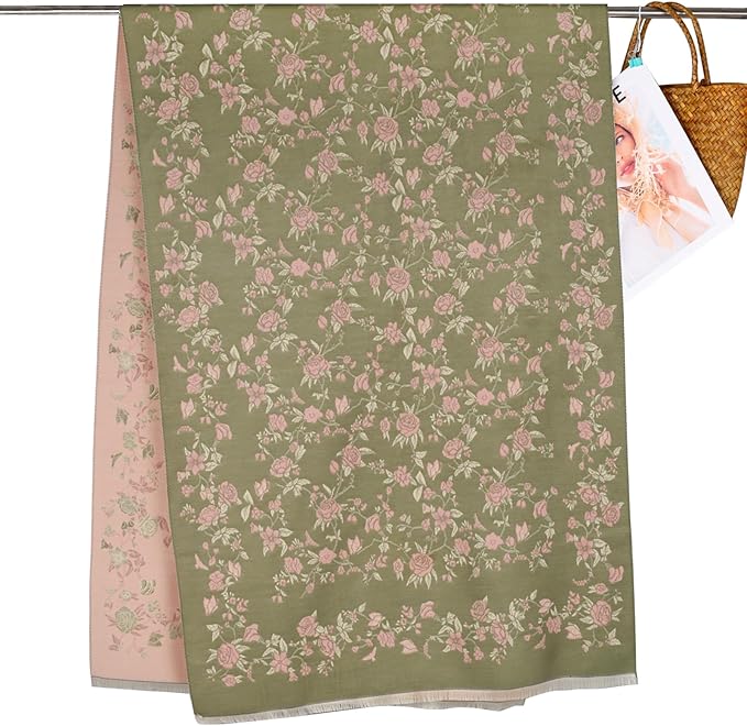 EXTREE Scarfs for Women Pashmina Silky Shawl Wrap for Evening Dressing Blanket Open Front Poncho Cape