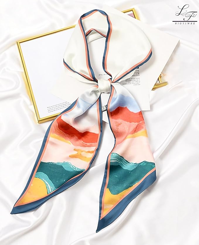 Head Scarf Hair Neck Scarves For Women Purse Bag Scarfs For Handbags Silky Long Thin Satin Headscarf Fashion