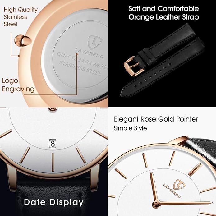 BEN NEVIS Watch, Mens Watch, Minimalist Fashion Simple Wrist Watch Analog Date with Leather Strap