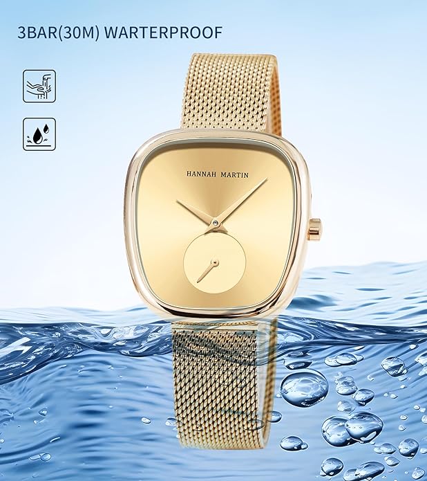 HANNAH MARTIN Watches for Women Waterproof Ladies Analog Quartz Wrist Watches Stainless Steel Band Fashion Dainty Female Watch Luxury Bracelet Diamond