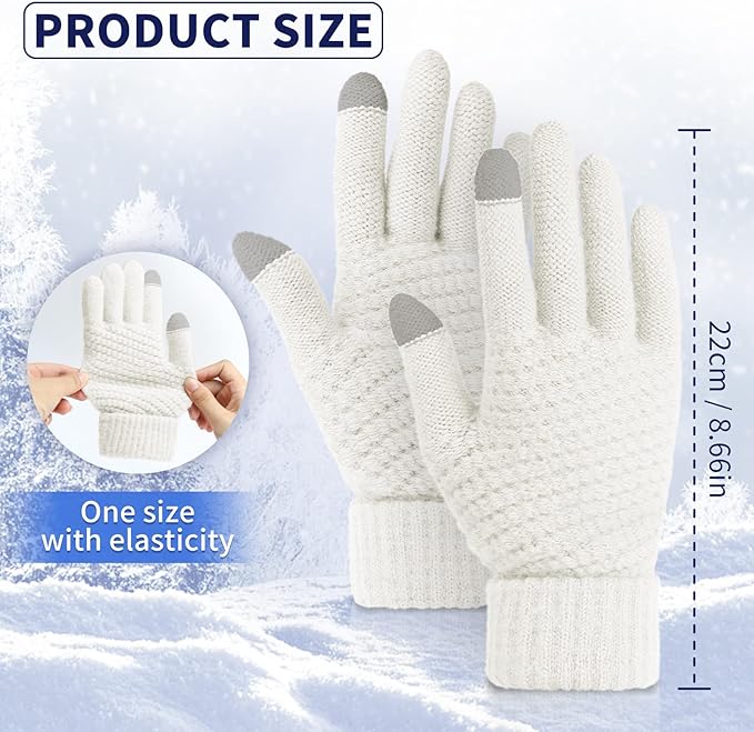Omisy 4 Pairs Winter Gloves Women Touchscreen Cold Weather, Valentines Day Gifts for Her Wife Mom Girlfriend, Wam Mitten