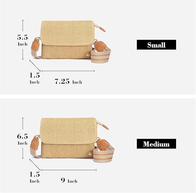MINICAT Straw Small Summer Purses for Women Crossbody Purse Beach Bags for Everyday Cruise Travel Vacation Essentials | Straw, Small, Summer, for Everyday, Cruise, Travel, Vacation, Essentials