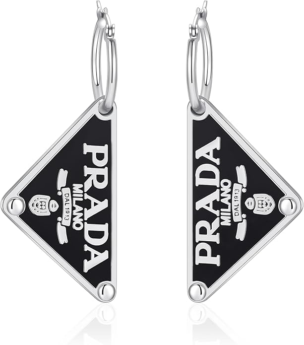 Vintage Designer Tag Earrings, Stainless Steel Letter Earrings, Gift Ideas for Women - Women's Jewelry Accessories
