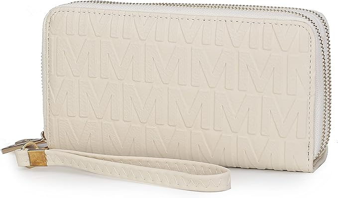 MKF Collection Wristlet Wallet for Women, Small Vegan Leather Credit Card Holder with Zipper Coin Pocket Wallet Purse Handbag By Mia K