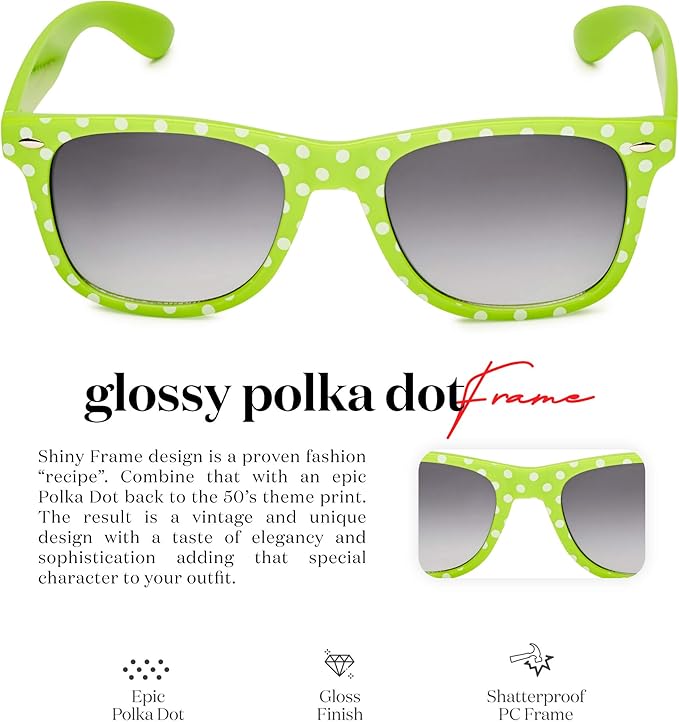 Retro Rewind Polka Dot Vintage Fashion Sunglasses for Women UV400