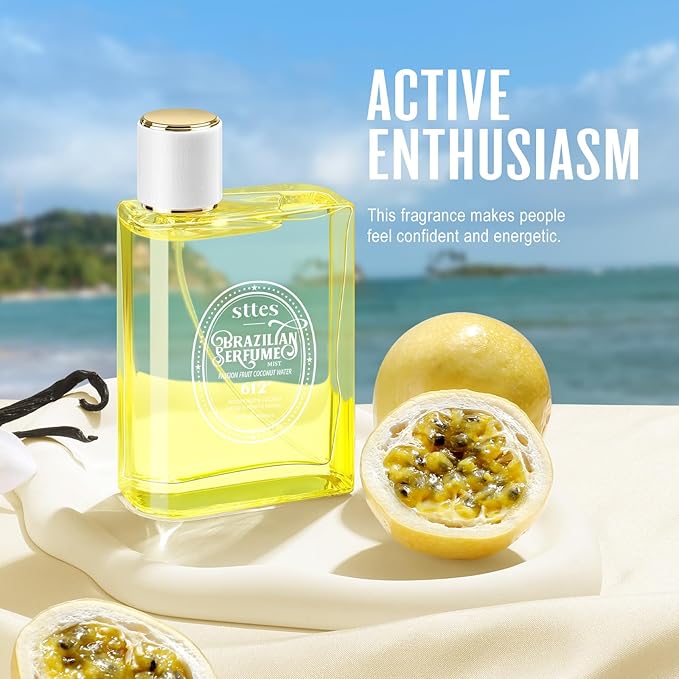 Sttes Perfume 612# – passion fruit coconut water – Eau de Parfum, 2 Bottles Total 6.8 fl oz – Long-Lasting Gourmet Fragrance for Women and Men