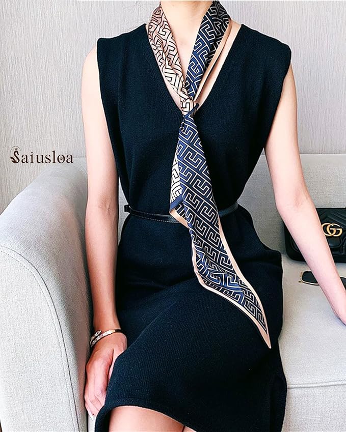 Purse Scarf For Handbags Head Scarves For Women's Hair Bags Scarfs Long Skinny Scarves Fashion Silky