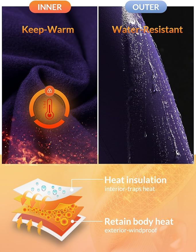 baleaf Winter Clothing Women Leggings Fleece Lined Tights Thermal Warm Thick Cold Weather Gear 1 Pockets