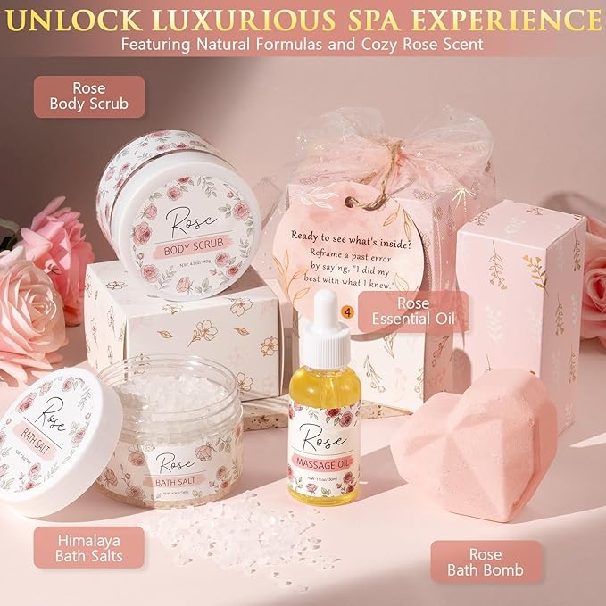 Valentines Gifts for Women & Teenage Girls, 10 Day Self Love Challenge to Unlock 10 Wrapped Spa Gift Baskets, Tween Teen Girl Trendy Stuff Bath Shower Sets Self Care Birthday Gifts Stocking Stuffers