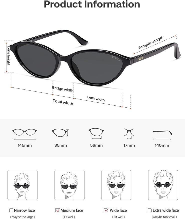 SOJOS Trendy Polarized Oval Sunglasses for Women Retro Chic 90s Shades Lightweight Sunnies SJ2656