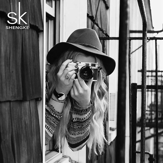 SHENGKE Simplicity Creative Women Watch Genuine Leather Elegant Women Watches Ladies Business Wristwatch