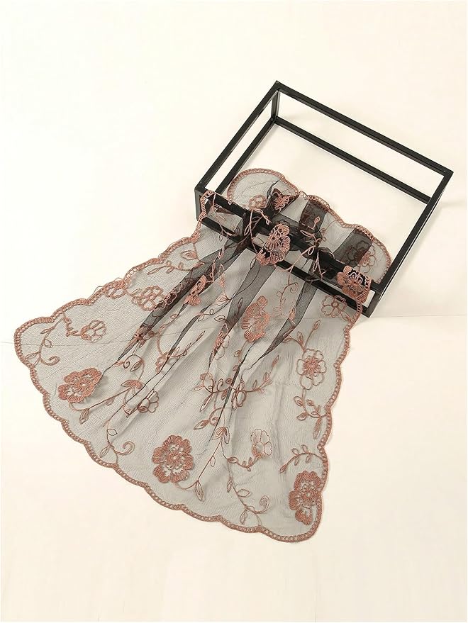 Floerns Women's Flower Embroidery Hair Scarf Headband Sheer Lace Hair Bandana