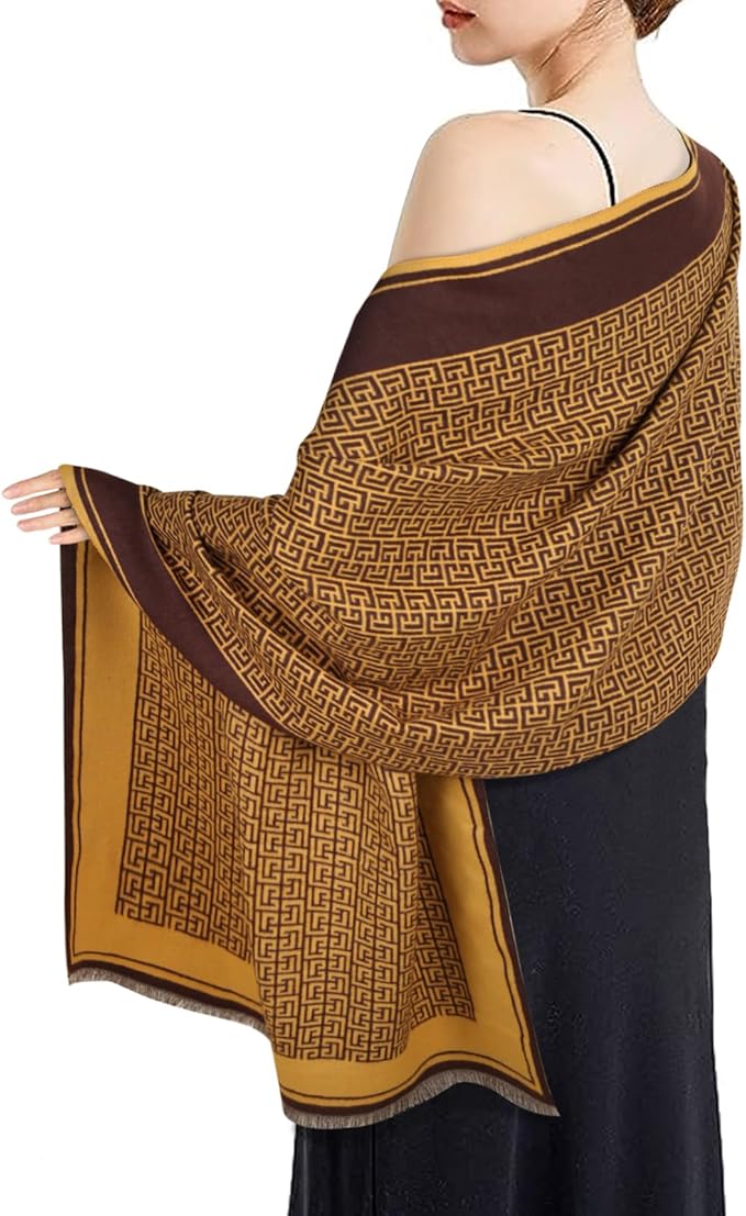 EXTREE Scarfs for Women Pashmina Silky Shawl Wrap for Evening Dressing Blanket Open Front Poncho Cape