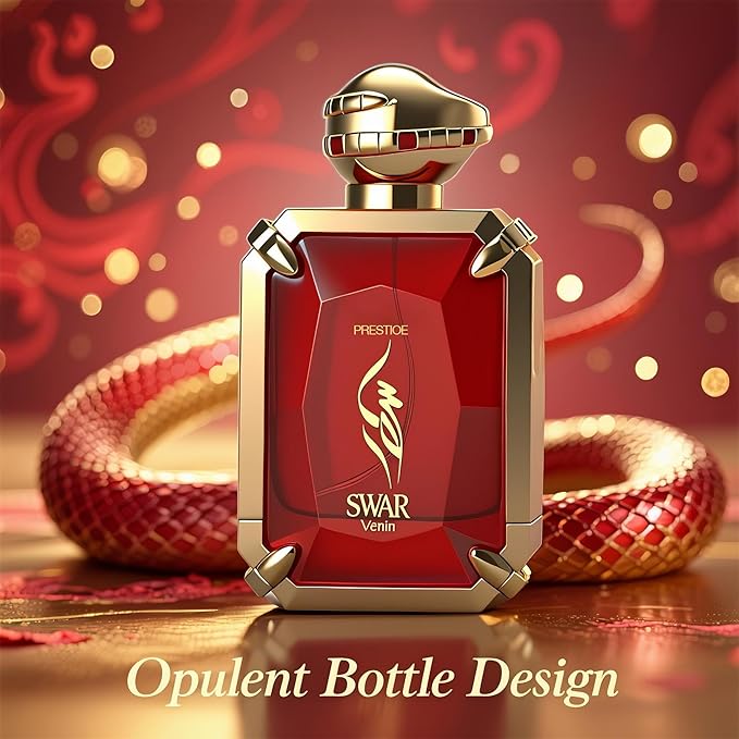 Swar Venin Women's Gourmand Perfume Eau de Parfum - Cherry,Rose, Cedarwood,Musk, Ambergris & Vanilla Luxury Scent with 24H Longevity | 3.4 Fl Oz 80% Vol Seductive Edible Fragrance