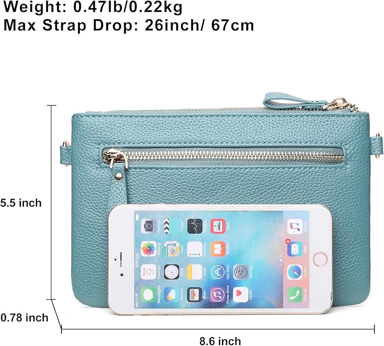 SENDEFN Leather Wristlet Clutch Small Women Crossbody Shoulder Bag Wallet Purses RIFD Card Slots