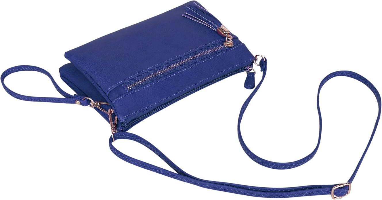 Solene Women's Lightweight Multi Compartment Wristlet Clutch Wallet Crossbody Bag
