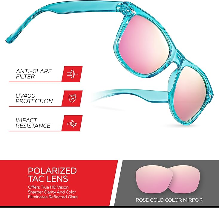 Retro Rewind Polarized Sunglasses for Men and Women - UV Protection Classic Sun Glasses