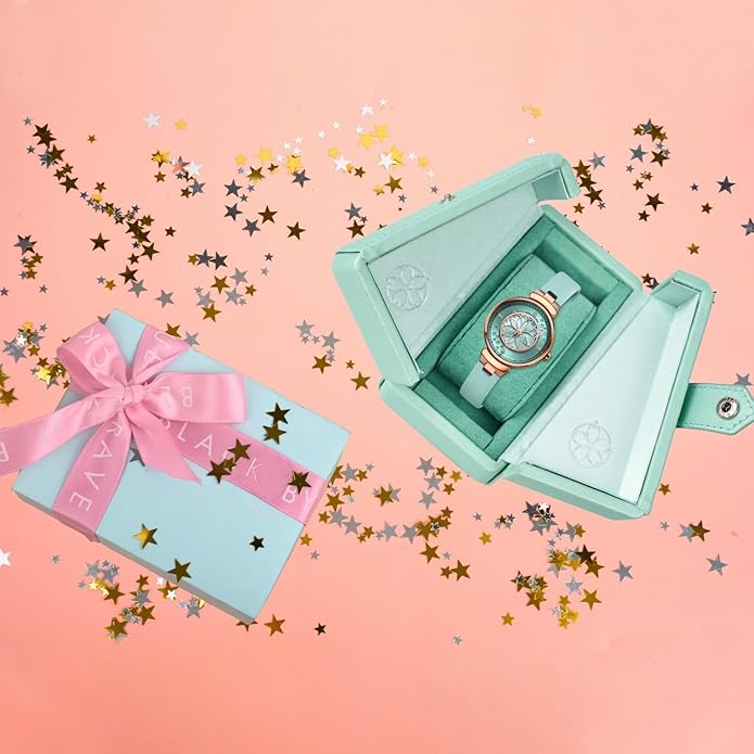 Women Watches Cherry Blossom Women's Watch Mother of Pearl Dial Ladies Watch with Leather Strap Sakura Petal Shape Cherry Blossom Watches for Women Sapphire Crystal Glass for Durability and Clarity