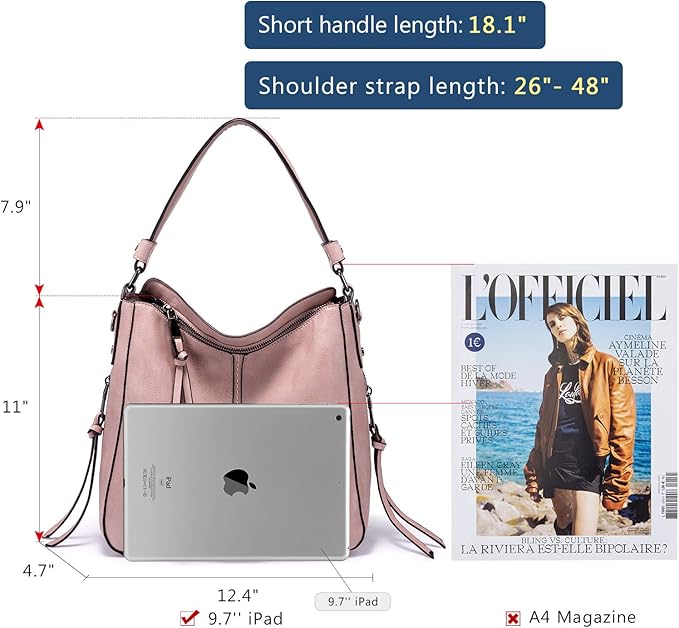 Realer Hobo Crossbody Bags for Women Designer Faux Leather Hobo Handbags Retro Large Size Shoulder Bag Bucket Purse