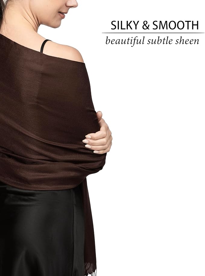 Achillea Soft Silky Pashmina Scarf for Women – Shawl Wrap for Evening Dresses, Bridesmaids, Weddings & Everyday Wear