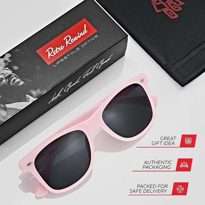 Retro Rewind Polarized Sunglasses for Men and Women - UV Protection Classic Sun Glasses