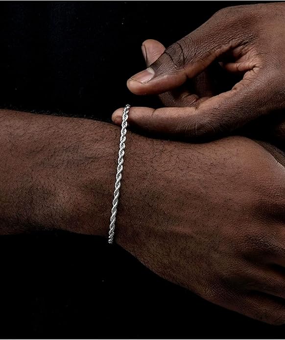 nometo 925 Sterling Silver Rope Chain Bracelet Box Chain Bracelet 2mm3mm5mm Silver/Gold Plated Bracelet for Men Women Silver Bracelet 6.5-9 Inches