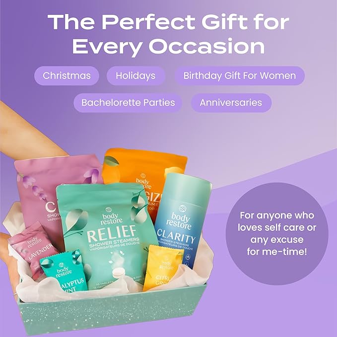 Body Restore Shower Steamers Aromatherapy 15 Pack – Valentines Day Gifts for Her and Him, Birthday Gifts for Women and Men, Relaxation, Stress Relief, Self Care – Lavender